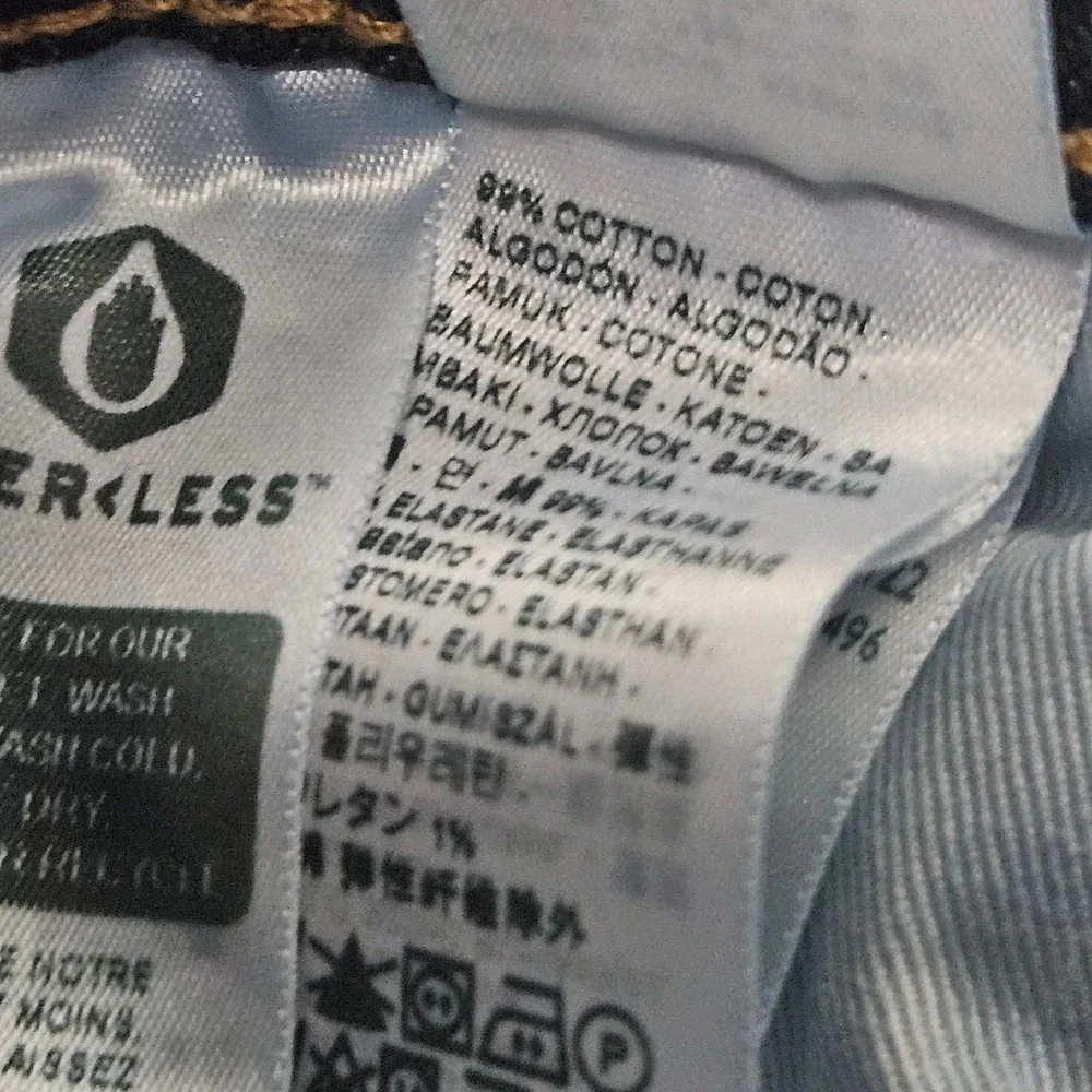 Levis dark patch construction